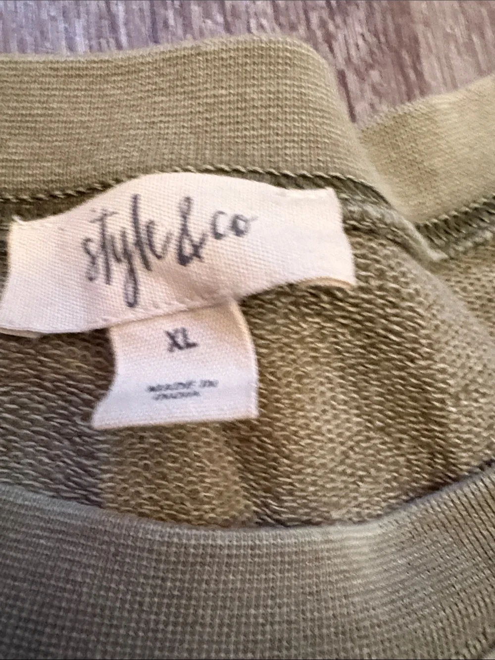 Style & Co. Olive Crewneck Sweater